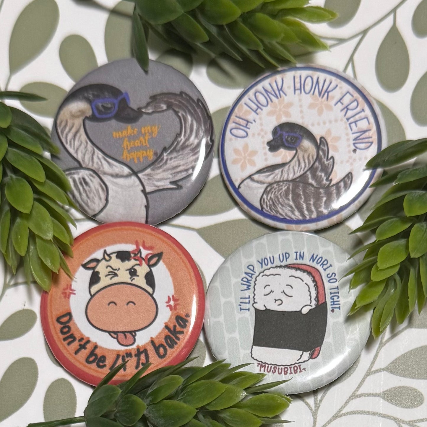 Animal Friends Pin Buttons
