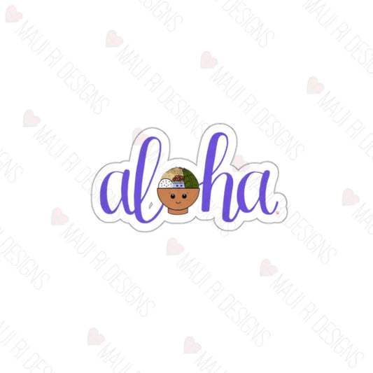 Aloha Laulau Die-Cut Vinyl Sticker White / 2’’ × Paper Products