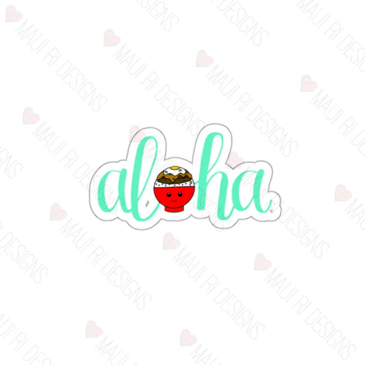 Aloha Loco Moco Die-Cut Vinyl Sticker White / 2’’ × Paper Products