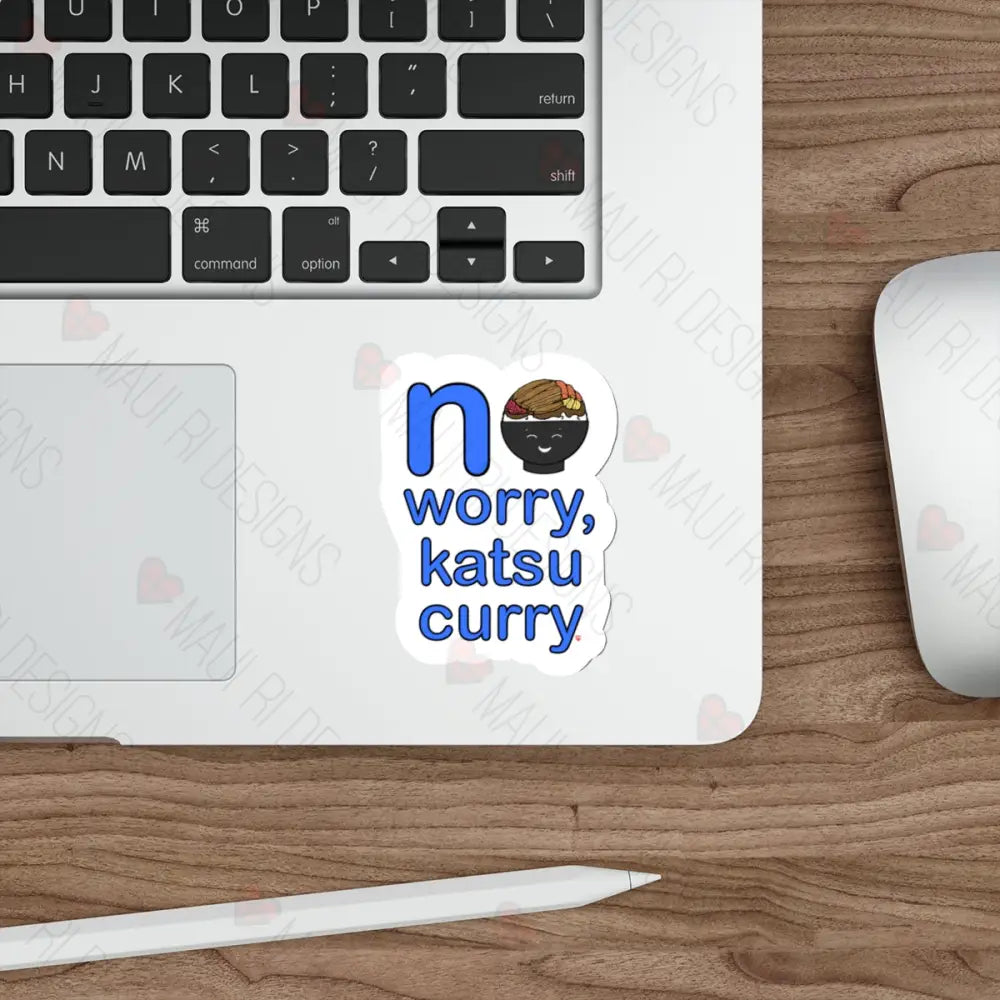 No Worry Katsu Curry Die-Cut Vinyl Sticker Paper Products