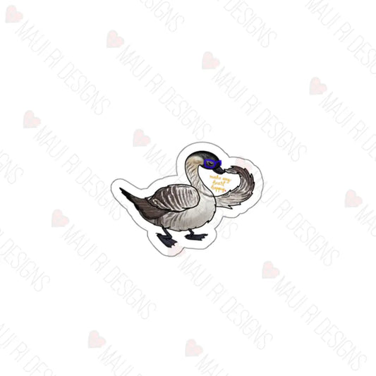 Renene Goose Heart Happy Die-Cut Vinyl Sticker White / 3’’ × Paper Products